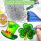 St. Patrick’s Day Shamrock Sun Catchers DIY Window Paint Art Kit – 32pcs Lucky Shamrock, Four-Leaf Clover & Rainbow Decorations for Party Favors, Crafts & Gifts